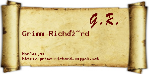 Grimm Richárd névjegykártya